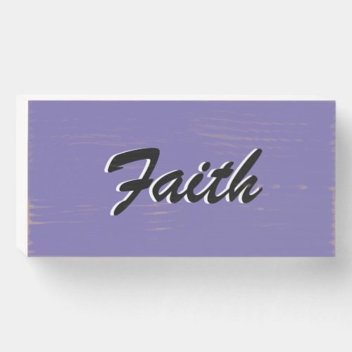 Christian Minimalist Typography One Word Faith Wooden Box Sign