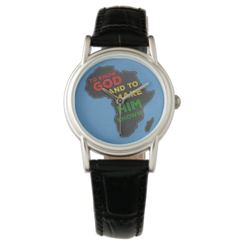 Christian Missionary Map of Africa  Faux Felt Watch