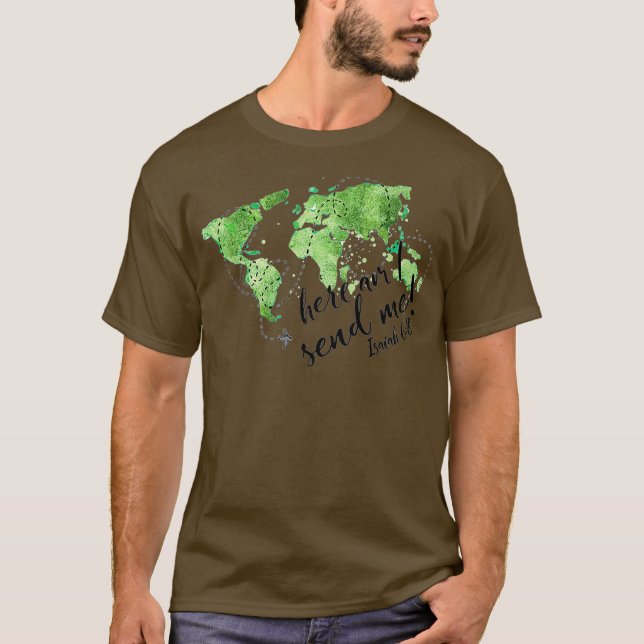 Christian Missionary Pilot Map Aviation Isaiah T-Shirt (Front)