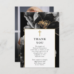 Christian Modern Celebration Of Life Funeral Photo Thank You Card