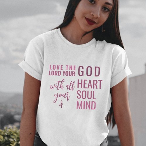 Christian Modern Pink Script Bible verse T_Shirt