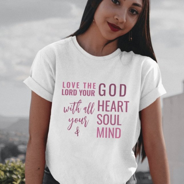 Christian Modern Pink Script Bible verse T-Shirt (Creator Uploaded)