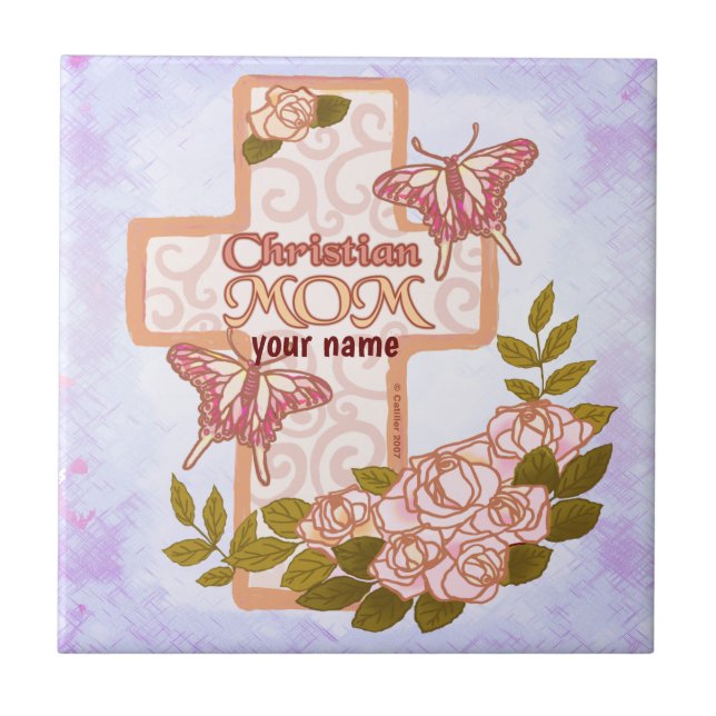Christian Mom  Ceramic Tile (Front)