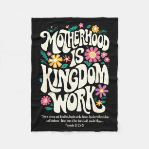 Christian mom motherhood is kingdom work mother's fleece blanket