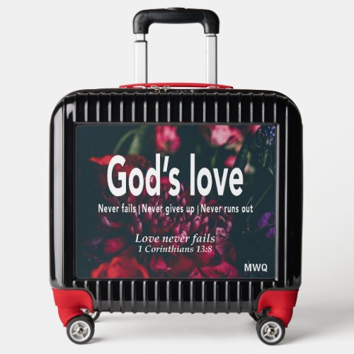 Christian Monogram GODS LOVE NEVER FAILS Cabin Luggage