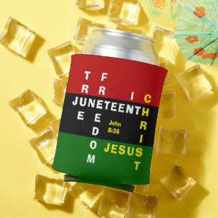 Christian Monogram JUNETEENTH Can Cooler