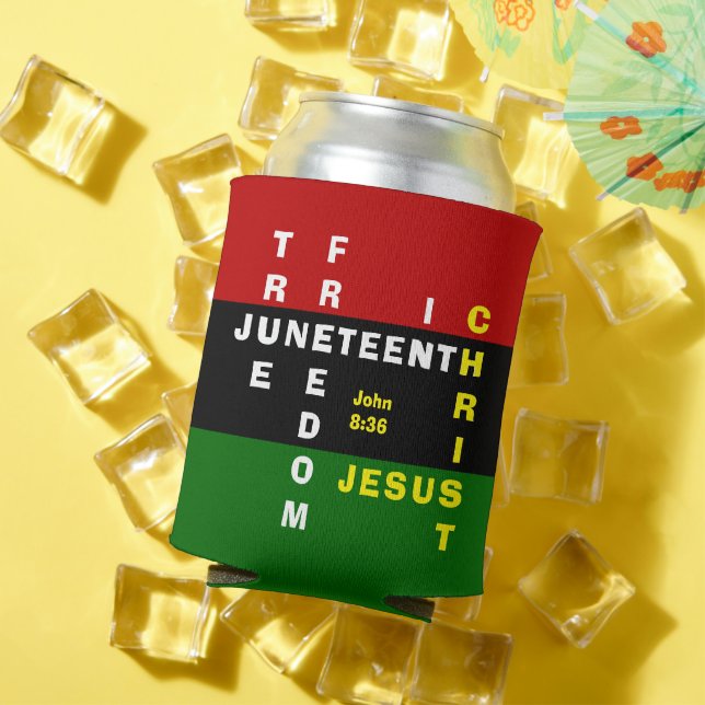 Christian Monogram JUNETEENTH Can Cooler (In Situ Summer)