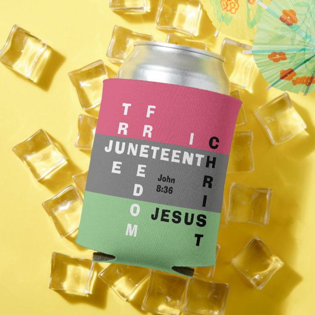 Christian Monogram JUNETEENTH Can Cooler (In Situ Summer)