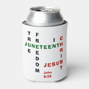 Christian Monogram JUNETEENTH Can Cooler