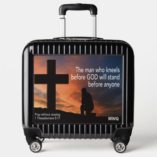 Christian Monogram PRAY WITHOUT CEASING Cabin Luggage
