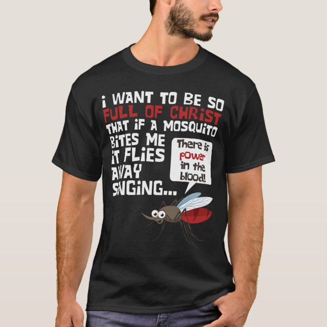Christian Mosquito  Gag Jokes Religious Christian T-Shirt (Front)