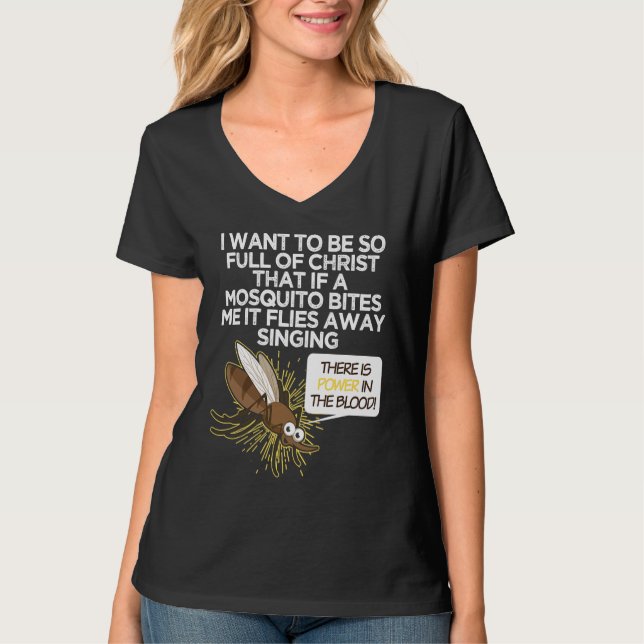 Christian Mosquito  Gag Jokes Religious Christian  T-Shirt (Front)