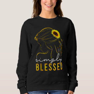 Christian Mother s Day  Sunflower Simply Blessed W Sweatshirt