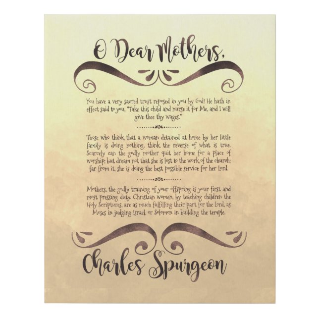 Christian Mother's Day Inspirational Canvas Print (Front)