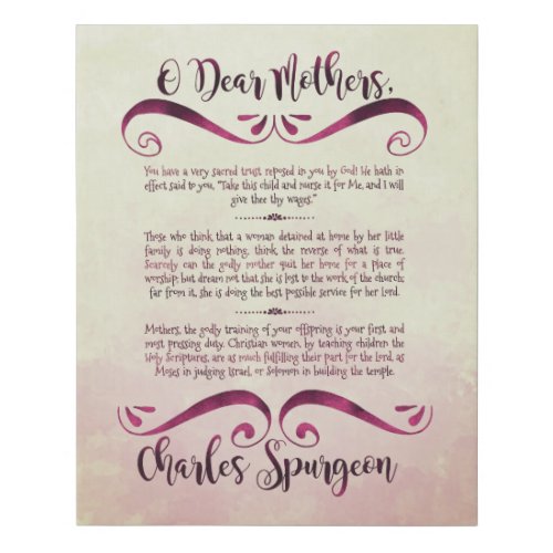 Christian Mothers Day Inspirational Canvas Print 