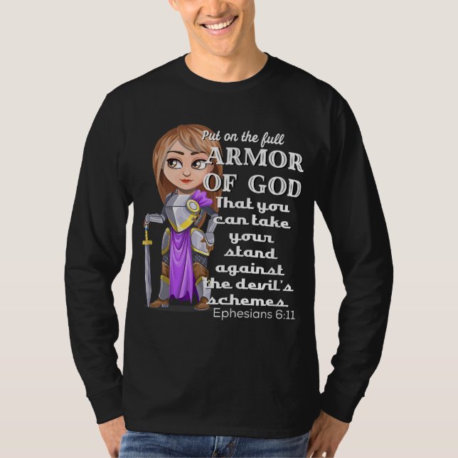 Christian Motivation Armor of God Ephesians 611 Je T-Shirt (Front)