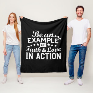 Christian Motivation Design – Faith, Love, and Act Fleece Blanket