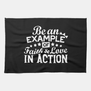 Christian Motivation Design – Faith, Love, and Act Kitchen Towel
