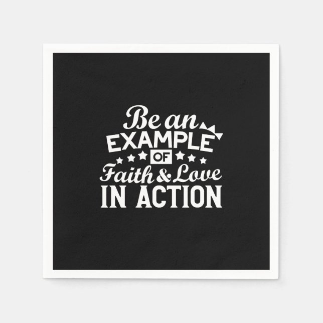 Christian Motivation Design – Faith, Love, and Act Napkins (Front)