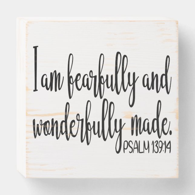 Christian motivation Scripture Wooden Box Sign (Front Horizontal)