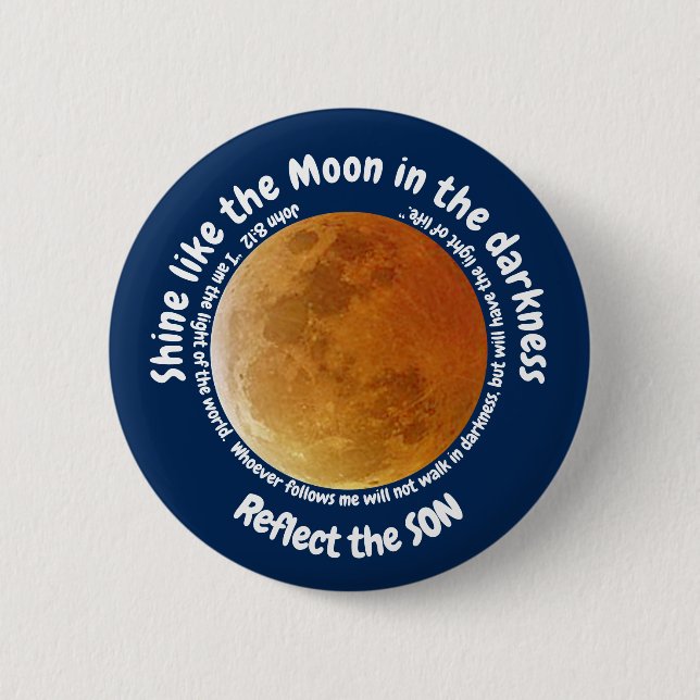 Christian motivational quote  6 cm round badge button (Front)