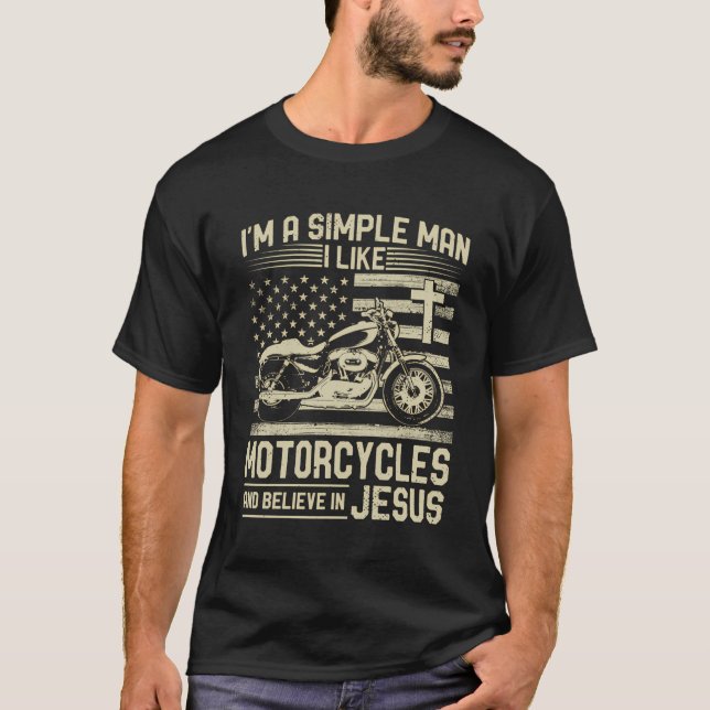 Christian Motorcycle And Jesus Faith Christian Bik T-Shirt (Front)