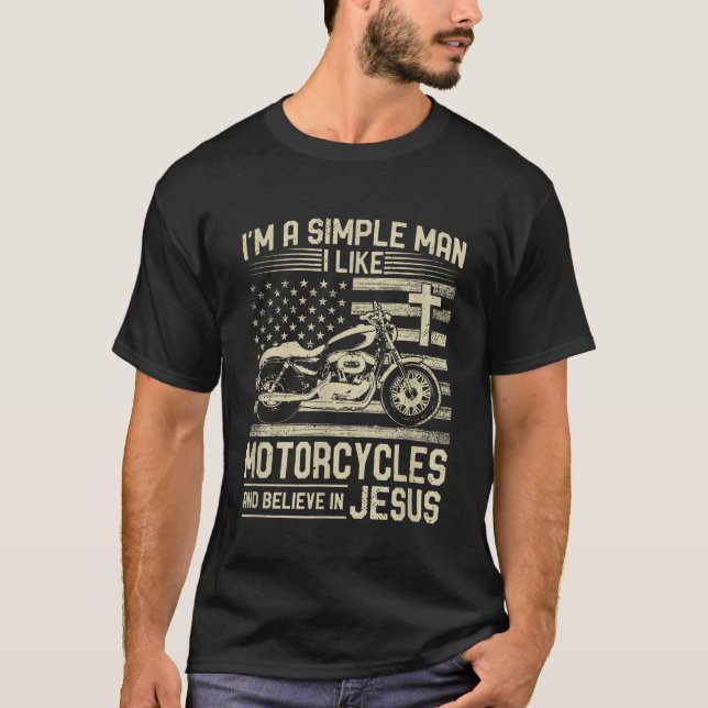 Christian Motorcycle and Jesus Faith Christian Bik T-Shirt (Front)