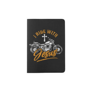 Christian Motorcycle Biker I Ride With Jesus Faith Passport Holder