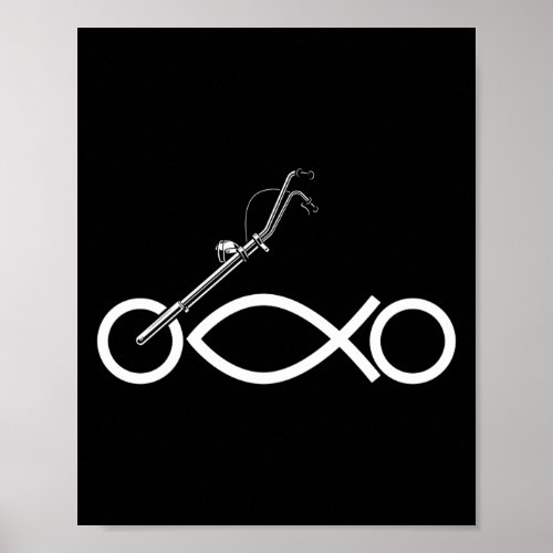 Christian Motorcycle Biker Ichthus Faith Poster