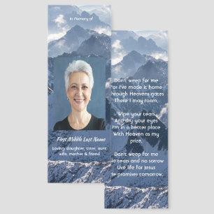 Christian Mountains Alpine Memorial Keepsake Bookmarks