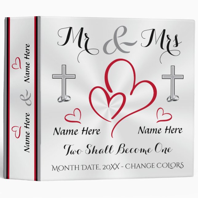 Christian Mr and Mrs Wedding Photo Album Binder (Front/Spine)