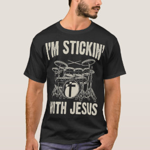 Christian Music Funny Drum Jesus Rock Drummer Gif T-Shirt
