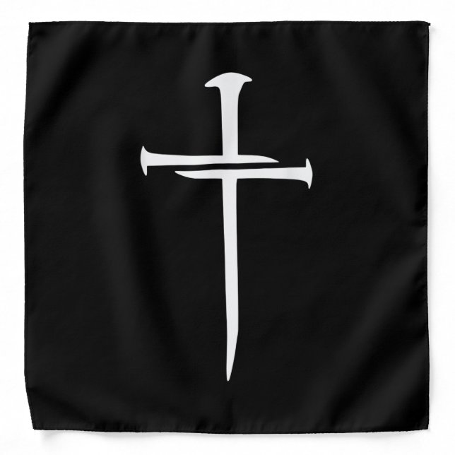 Christian Nail Cross Faith Distressed Religious Me Bandana (Front)
