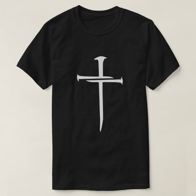 Christian Nail Cross Faith Distressed Religious Me T-Shirt (Design Front)