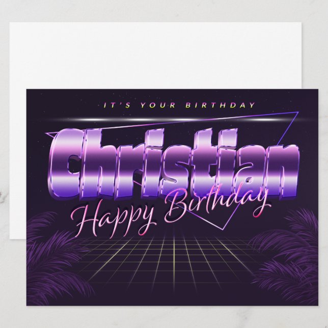 Christian Name First name lila retro card Birthday (Front/Back)