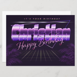 Christian Name First name lila retro card Birthday