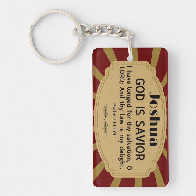 Christian Name Scripture Meaning Joshua Keychain (Front)