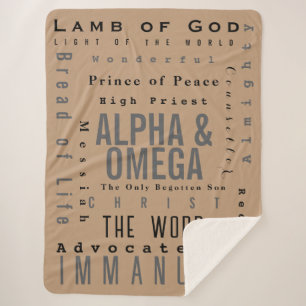 Christian Names Of God, Modern Simple Sherpa Blanket