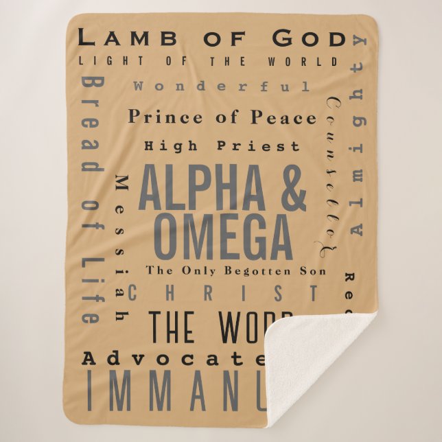 Christian Names Of God, Modern Simple Sherpa Blanket (Front)