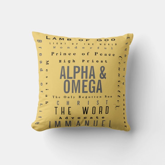 Christian Names Of God, Modern Simple Throw Pillow (Front)