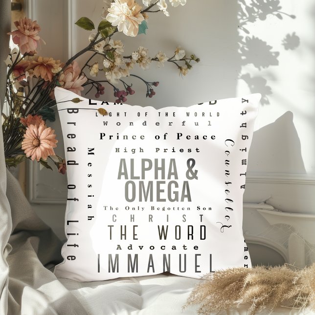 Christian Names Of God, Modern Simple Throw Pillow (Creator Uploaded)