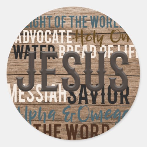 Christian Names of Jesus Classic Round Sticker
