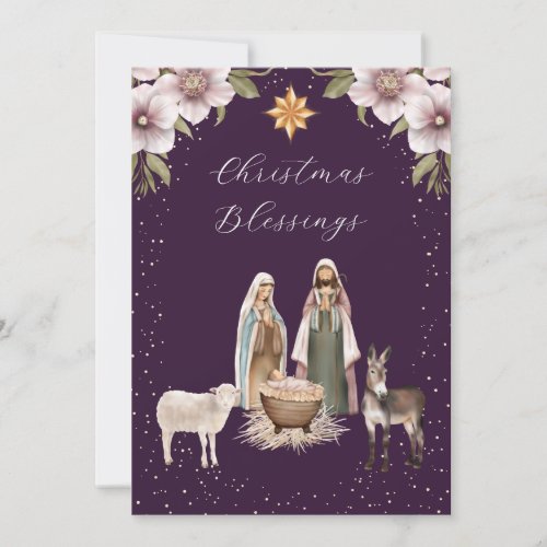 Christian Nativity Scene Baby Jesus Christmas Card