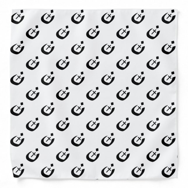 Christian Nazarene Cross Black and White Bandana (Front)