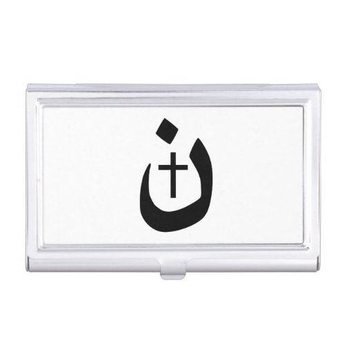Christian Nazarene Cross Black and White Business Card Holder