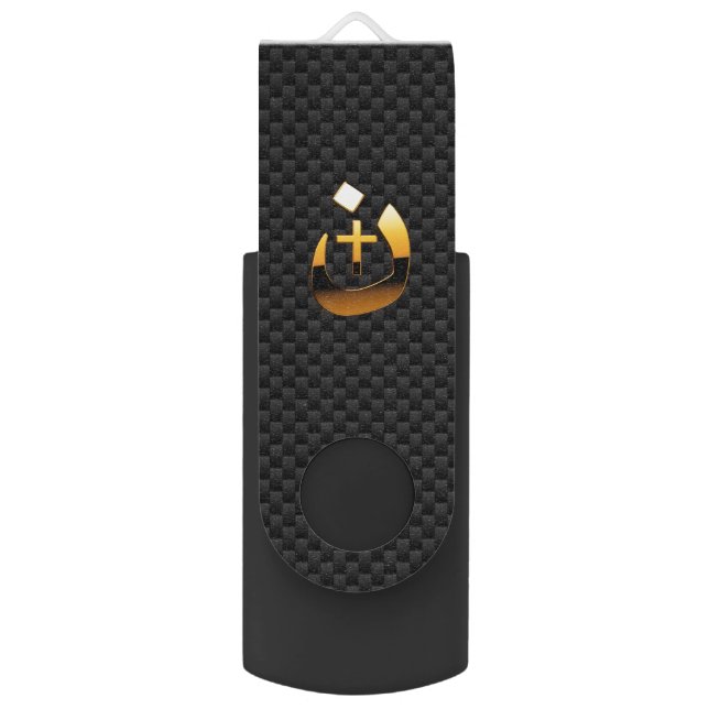 Christian Nazarene Cross Solidarity Composite Flash Drive (Front Vertical)