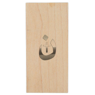 Christian Nazarene Cross Solidarity Composite Wood Flash Drive