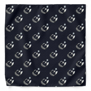 Christian Nazarene Symbol on Navy Blue Bandana