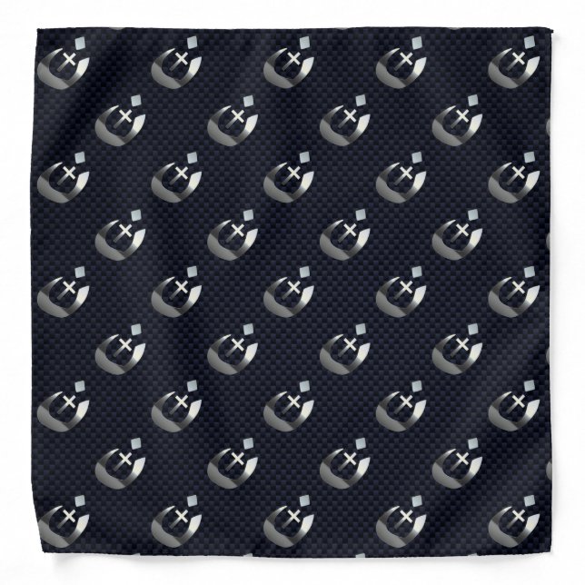 Christian Nazarene Symbol on Navy Blue Bandana (Front)