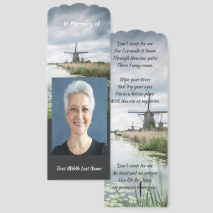 Christian Netherlands windmill Memorial Keepsake Bookmarks